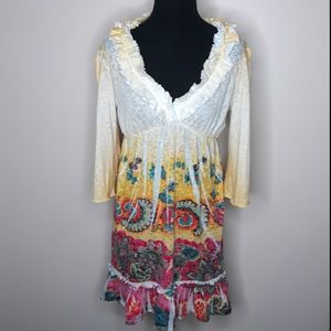 NALLY & MILLIE Super Colorful Knit Boho Dress M